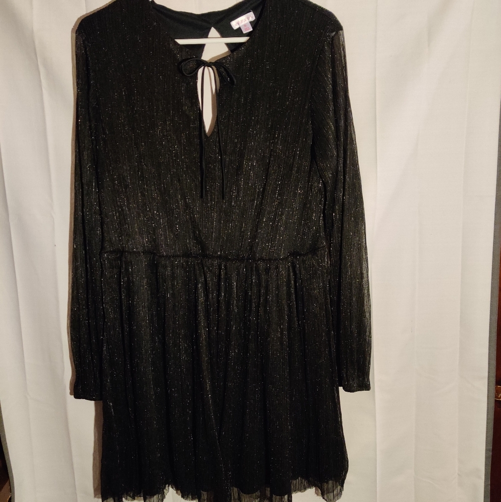 🖤 Sparkly Black Dress with Sleeves